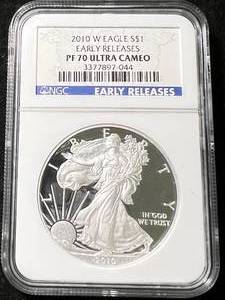 2010 PROOF AMERICAN SILVER EAGLE NGC PF70 ULTRA CAMEO