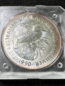 1990 AUSTRALIAN KOOKABURRA 1 TROY OZ .999 FINE SILVER