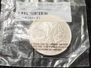 2008 AMERICAN SILVER EAGLE 1 TROY OZ .999 FINE SILVER UNC