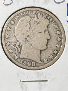 1908-O US BARBER HALF DOLLAR