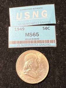 1949 US FRANKLIN HALF DOLLAR MS65