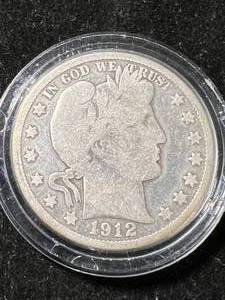 1912-S US BARBER HALF DOLLAR IN AIRTITE