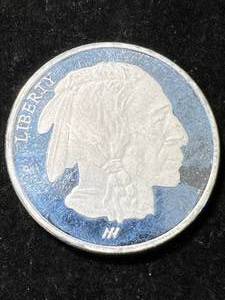 1 TROY OZ .999 FINE SILVER BUFFALO INDIAN ROUND