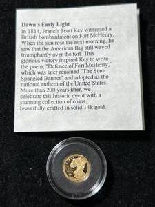 HALF GRAM .585 PURE GOLD DAWNS EARLY LIGHT ROUND