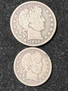1899 US BARBER HALF AND QUARTER