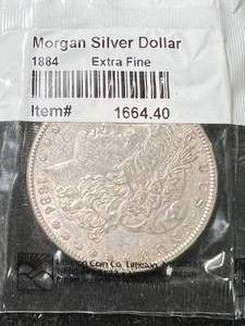 1884 US MORGAN SILVER DOLLAR XF