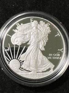 2020 PROOF AMERICAN SILVER EAGLE 1 TROY OZ .999 FINE SILVER IN AIRTITE