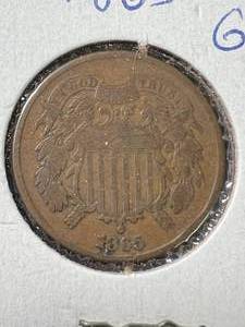 1865 US 2 CENT PIECE