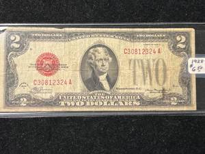 1926D US RED SEAL $2 NOTE