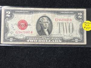 1928G US RED SEAL $2 NOTE