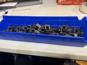 lot 62 image: Bin of Iron Beam C-Clamps 38 (Quantity 54)