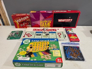 lot 87 image: Games for all ages Monopoly, Yahtzee, Phase 10, and more