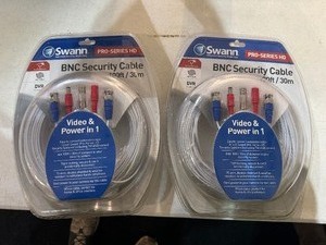 lot 27 image: Pair of Swann BNC Security Cable 100ft30M