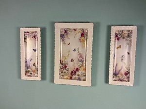 lot 5 image: Set of Three Joy Lena Liu Garden of Tranquility Bradford Exchange Wall Hanging Plate 2005