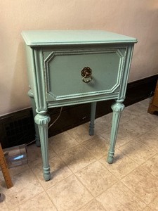 lot 16 image: Aqua Blue Side Table with Drawer