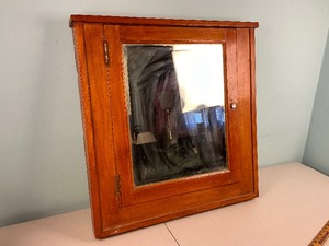 lot 75 image: Wood Cabinet with Mirror