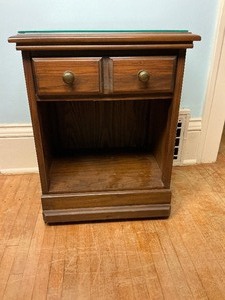 lot 89 image: Side Table with Drawer and Glass Top