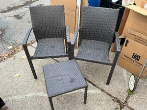 lot 139 image: Patio Furniture - Two Chairs and Small Table