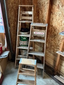 lot 178 image: Three Wood Ladders