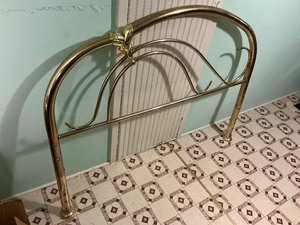 lot 197 image: Full Size Bed Brass Headboard