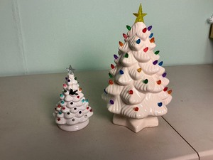 lot 208 image: Two Newer Ceramic Christmas Trees