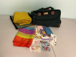 lot 237 image: Hankerchief and Scarf Lot Plus Tote Bag