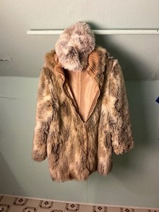 lot 250 image: Faux Fur Coat and Hat
