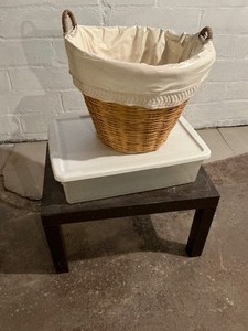 lot 264 image: Misc. Lot - Basket, Bin and Table