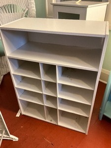 lot 279 image: White Cabinet with Multiple Cubbies
