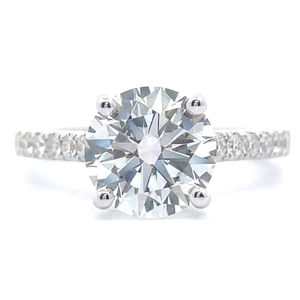 NEW 3.20 Carat Round Diamond Pav�Cathedral Ring in 18k White Gold VIDEO