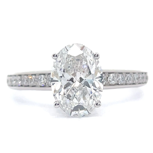 NEW 2.33 Carat Oval Diamond Pav�Hidden Halo Ring in 14k White Gold VIDEO