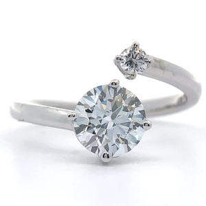 1.23 Carat Diamond Toi et Moi Open Coil Ring in 14k White Gold VIDEO