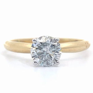 Scintillating 1 Carat Diamond Solitaire Ring in 14k Two-Tone Gold VIDEO