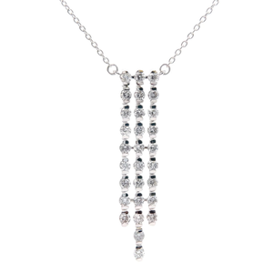 1.33 Carat Diamond Triple Chandelier Fringe Layering Necklace