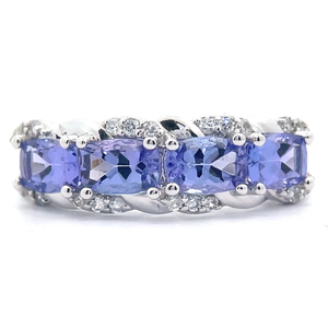 Tanzanite & Pav�Diamond Braid Ring VIDEO