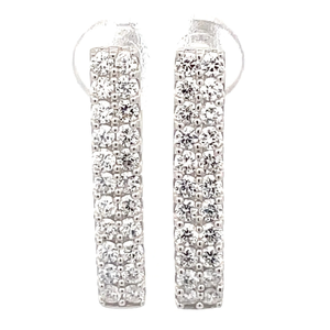 1.32 Carat Diamond Oblong Geometric U-shaped Hoop Earrings