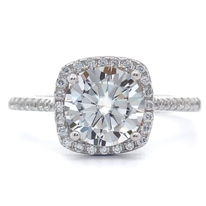 NEW 2 Carat Moissanite Pav Cushion Halo Cathedral Ring VIDEO