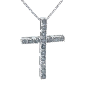 Classic 0.50 Carat Diamond Cross Pendant Necklace