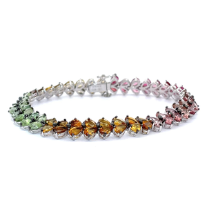 Dazzling Color Rainbow Gemstone Trellis Vine Cluster Bracelet VIDEO