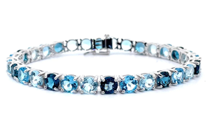 NEW Multi-Color Blue Topaz Tennis Bracelet VIDEO