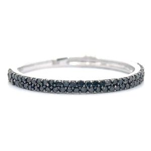 0.40 Carat Fancy Black Diamond 34 Eternity Slim Stacking Ring in 14k White Gold