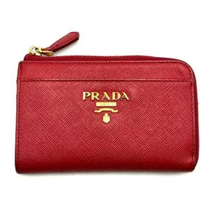 Prada Red Saffiano Leather L-Shaped Zip Wallet $500 Retail