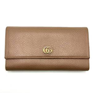 Gucci Beige GG Marmont Leather Long Wallet $600 Retail
