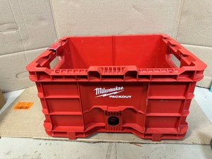 Milwaukee PACKOUT 18.6 in. Tool Storage Crate Bin with Carrying Handles and 50 lbs. Weight Capacity