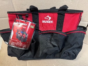 Husky 14 in. 15 Pocket Open Top Supply Tool Bag