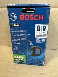 Bosch 65 ft. Dual Power Battery Green Beam Self-Leveling Cross-Line Laser Level with Lithium lon Battery