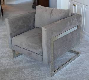 lot 3 image: Robin Bruce Grey Upholstered Geneva Chair