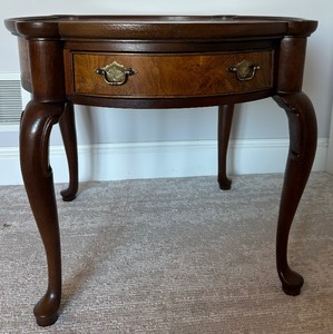 lot 51 image: Beautiful Wooden Round End Table by Hekmen