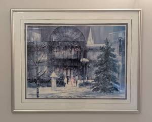 lot 90 image: Framed Riverplace Print by Lou Roman