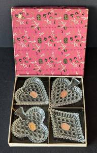 lot 64A image: Vintage Bohemian Cut Glass Playlist Card Suit Coasters